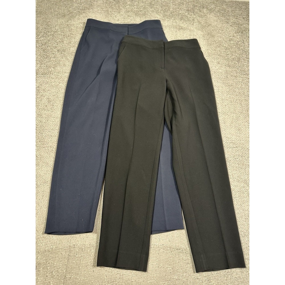 St John Caviar Pants Womens 4 Emma Lot Of 2 Crepe Black Navy Career Read